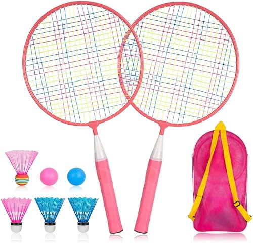 Ksera - Juego de raquetas de bádminton para niños 1 par ligero y robusto para raquetas de bádminton para niños principiantes al aire libre con 4 disponible en Yaxa Guatemala