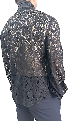 Miniatura 3 de Camisa de vampiro pirata renacentista, victoriana, medieval, gótica para hombre