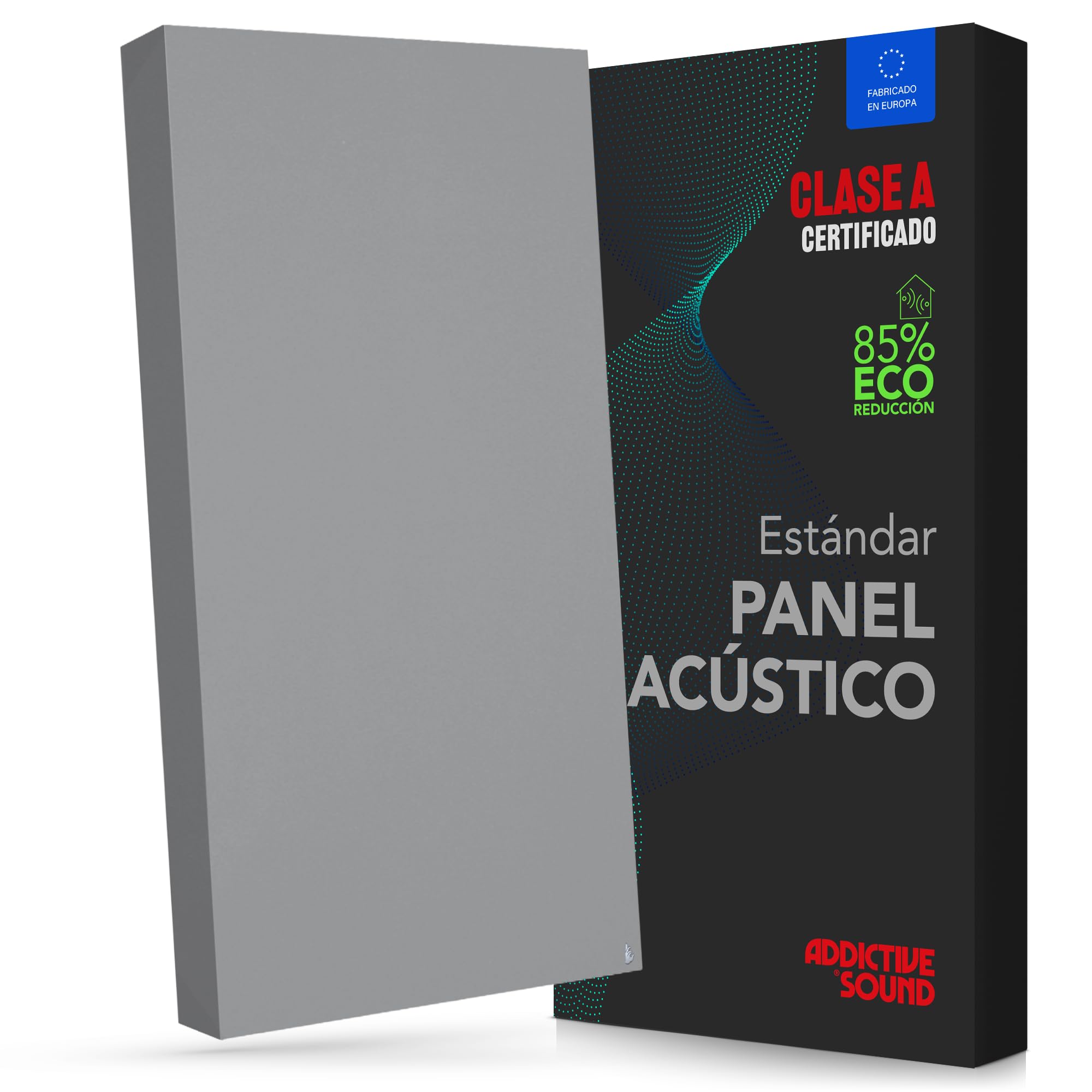 Addictive Sound Panel acústico de pared Standard, Absorbente acústico calidad de estudio con lana acústica, Clase A, fabricado en la UE, kit pared/techo, 100 x 50 x 11 cm, 7 kg, Light Grey