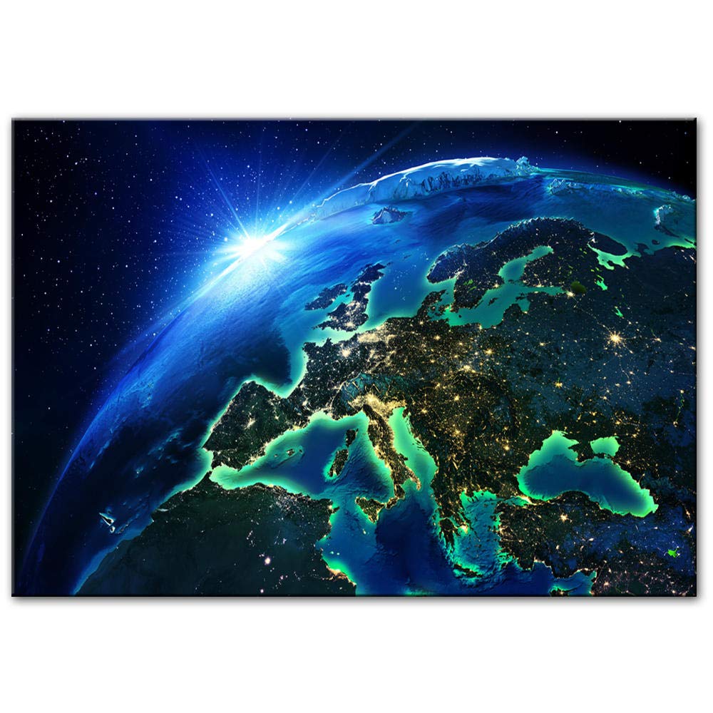 Guihuawang1 Canvas Printscanvas Printspace Landscape Wall Art Canvas Prints Modern Wall Posters And Prints Earth From Space Canvas Painting On The Wall Cuadros Decor-Frame50*70Cm