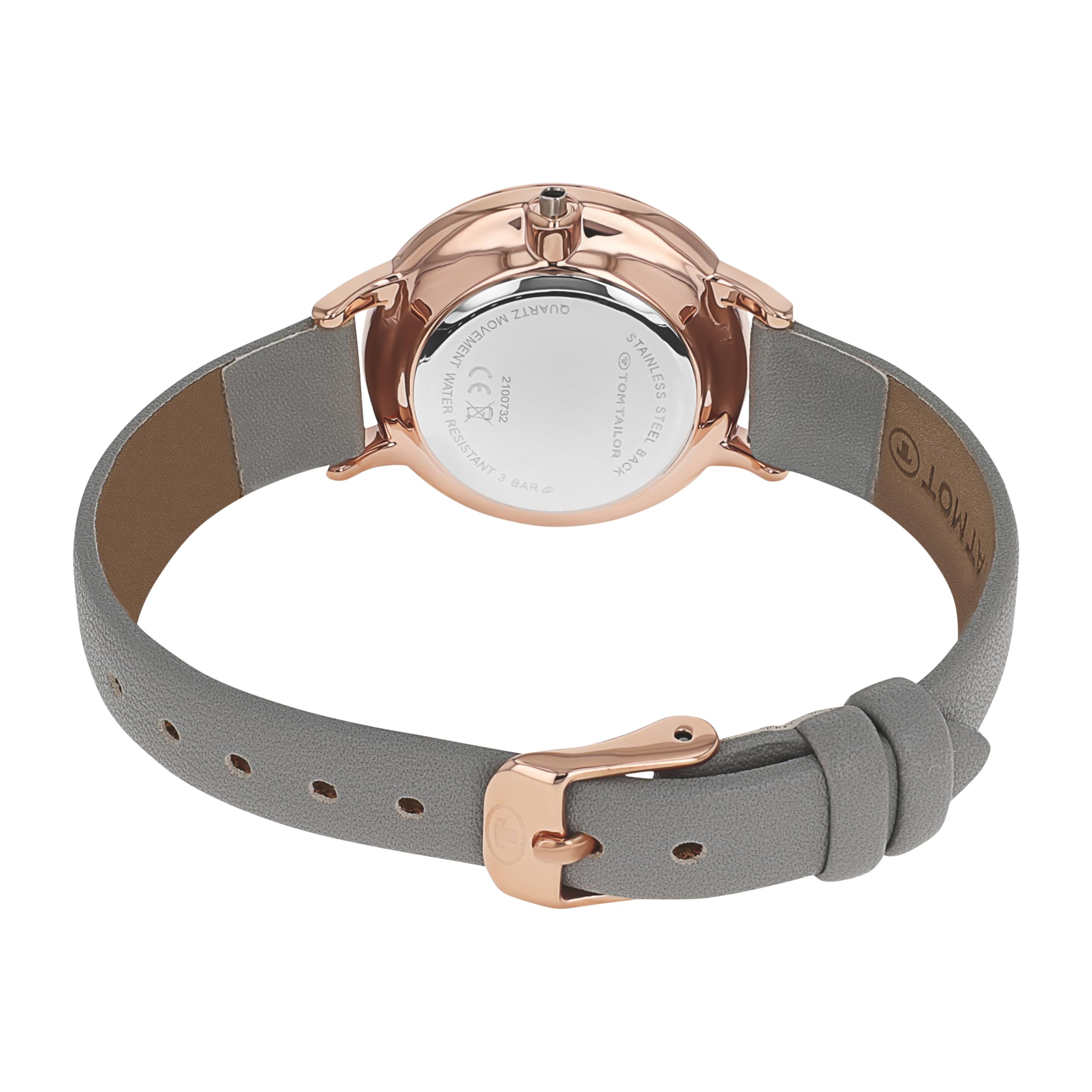TOM TAILOR - Mädchen Quarz Armbanduhr - Alloy Gehäuse - Kunstleder Armband - Wasserdicht 3 Bar - Herz Design