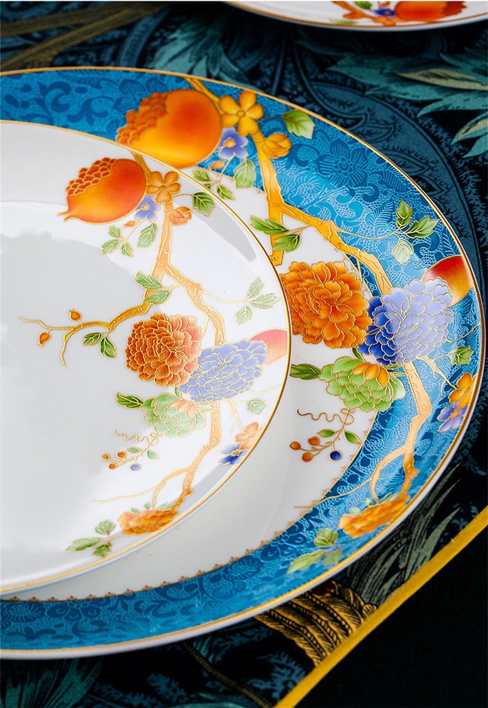 60 Elementów Porcelanowego Zestawu Obiadowego Dla 10-12 Osób, Misek I Talerzy, Wzór Granatu, European Palace, Wysokiej Jakości Zastawa Stołowa, Prezent, Przybory Kuchenne