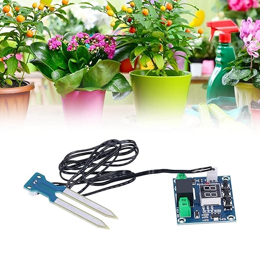DC12V 0-10A Digital Display Soil Moisture Controller Module Soil Sensor Automatic Irrigation and Sprinkling for Potted Plants
