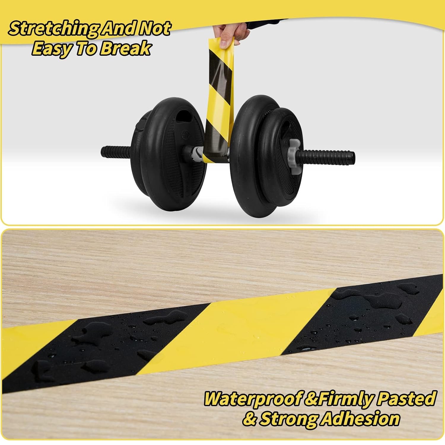 Hazard Safety Warning Stripe Tape 6 Pack, 2 Inch x 36 Yards Black & Yellow Caution Tape Roll Bulk Waterproof Barricade Hazard Tape Self-Adhesive Tape for Floor, Walls, Pipes, Equipment Marking