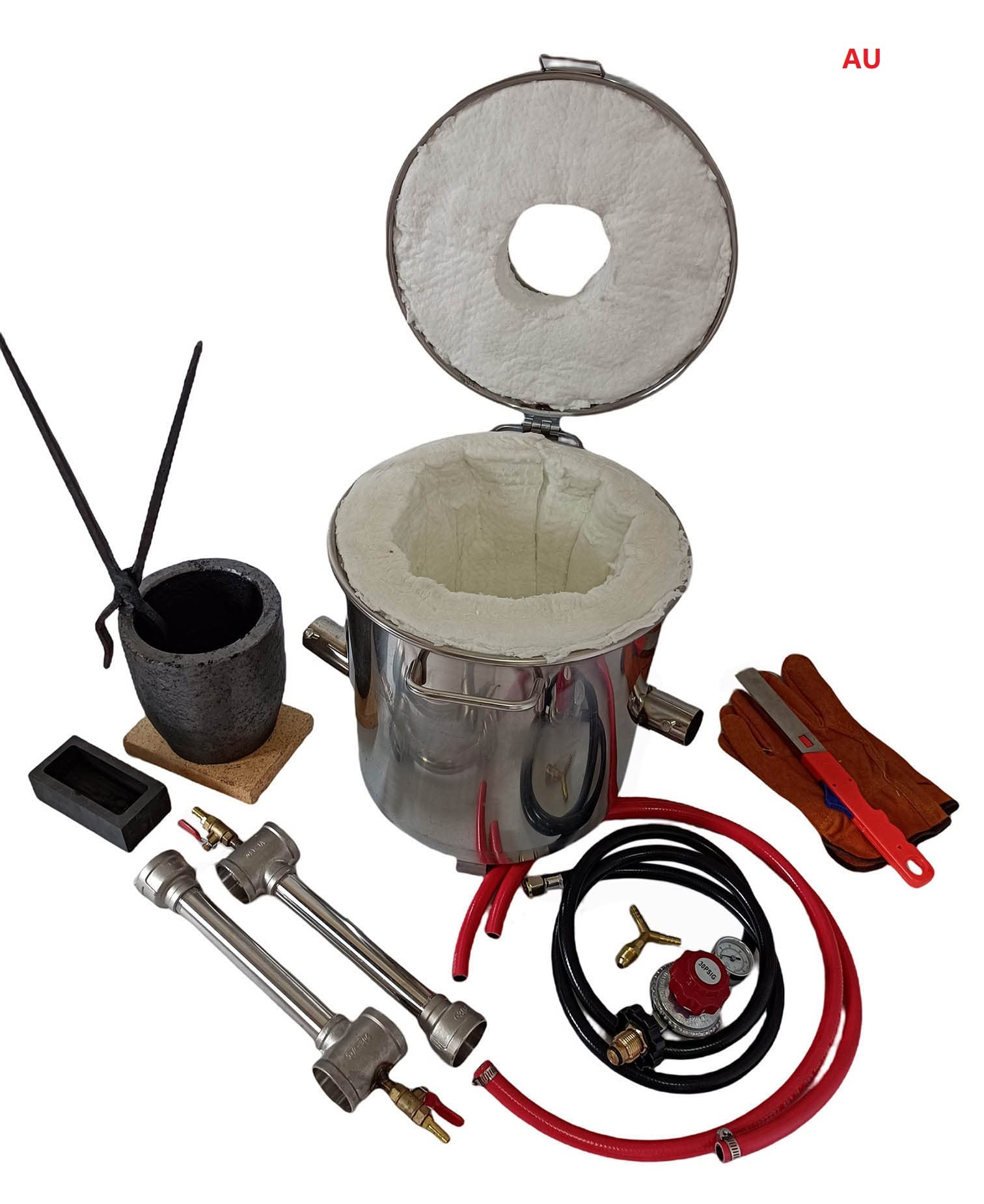 Double Burner 10 KG Gas Metal Melting Furnace Propane Forge Casting Tool