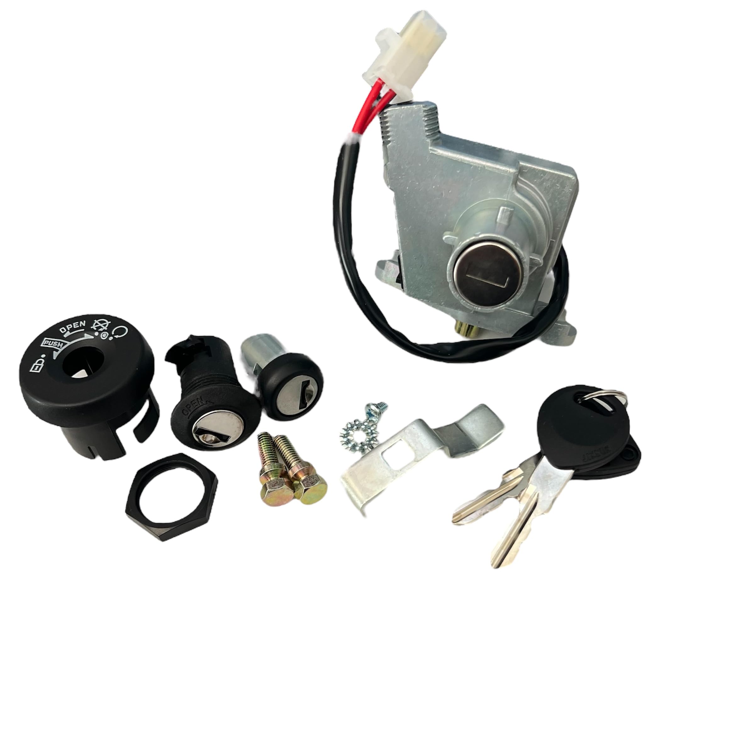 Kit 3 Pz Blocchetto Chiavi Avviamento Sella Bauletto per Scooter Compatibile con Honda Sh 125/150 Cc Anni 2001-2008