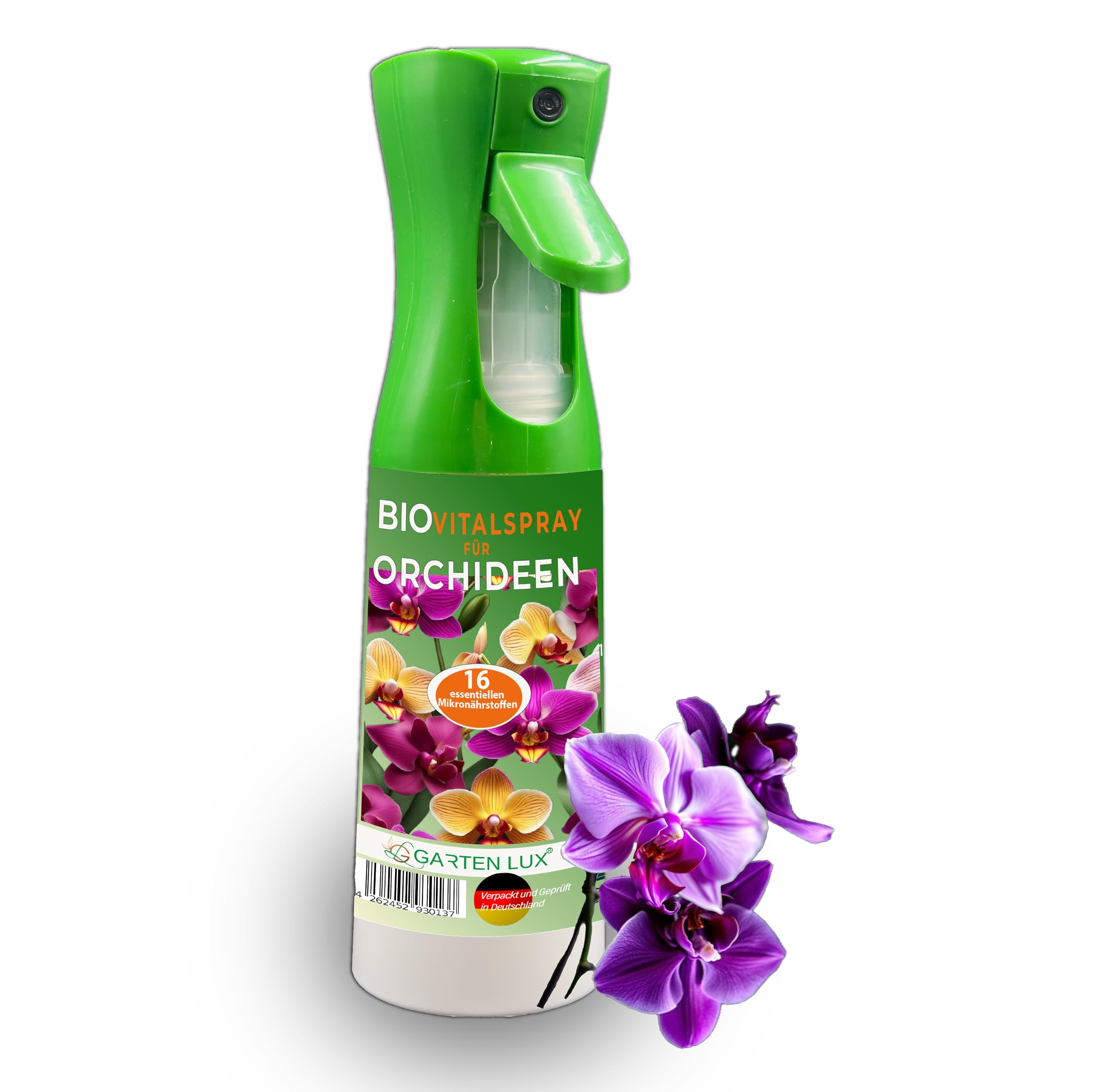 Bio Spray vital pour orchidées 300ml avec 16 oligo-éléments - Entretien facile des orchidées - Prêt à l'emploi