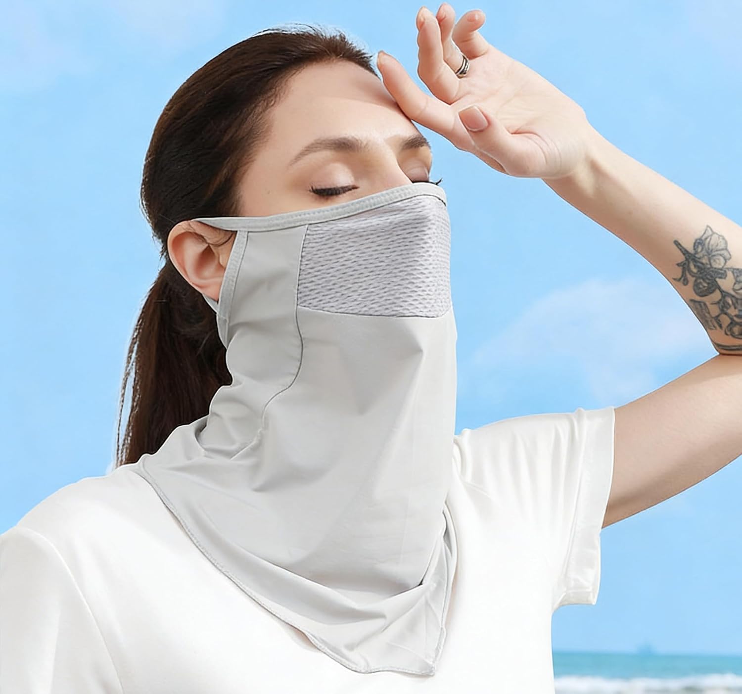 Face-Mask-Scarf for Womens UV-Protection UPF 50+ Breathable Summer Balaclava-Face-Cover Neck-Gaiter
