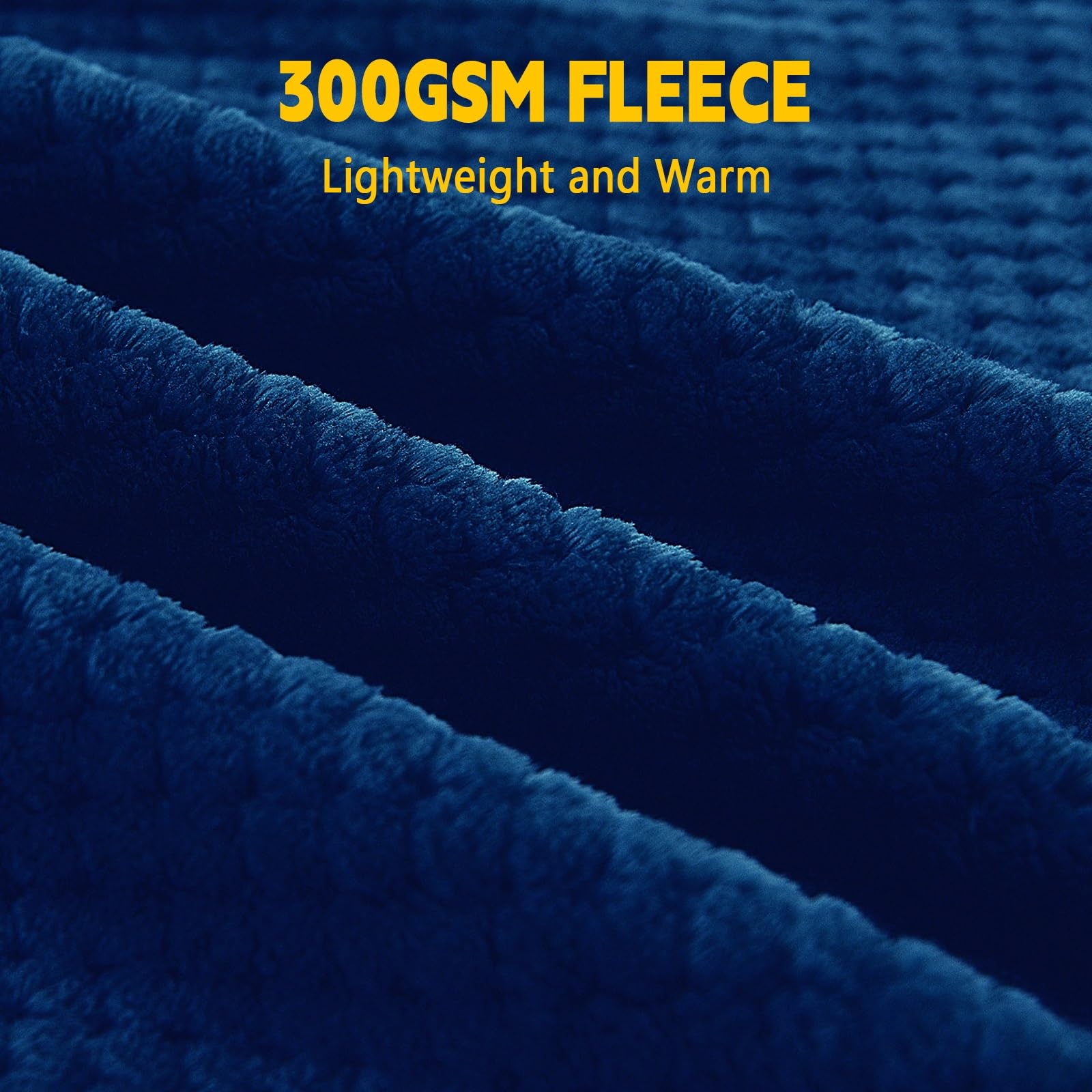 Kuscheldecke Fleecedecke 160 x 160 cm Decke Super Soft 300 G/M² Flanell Decke Couchdecke Warme Überwurfdecke Sofadecke Flanell Polar Fleecedecke für Home & Office, Dunkelblau