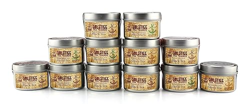 Miniatura 4 de Solstice Loose Leaf Tea Ultimate Sampler Feat. 12 té; té verde Sencha y pólvora, té negro Masala Chai, té de hierbas Rooibos y más! Aproximadamente