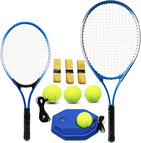 Magicorange Raquetas de tenis para niños, equipo de entrenamiento de tenis para 2 jugadores, para actividades de padres e hijos con pelotas de