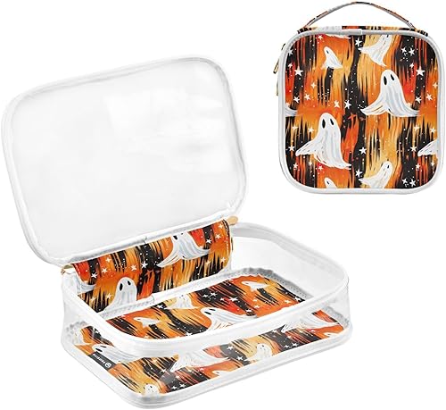 Miniatura 3 de Halloween Ghost Clear Toiletry Bag for Traveling,2 Pack Makeup Cosmetic Bag with Zipper,Travel Bag for Toiletries,Travel Essentials 21214520