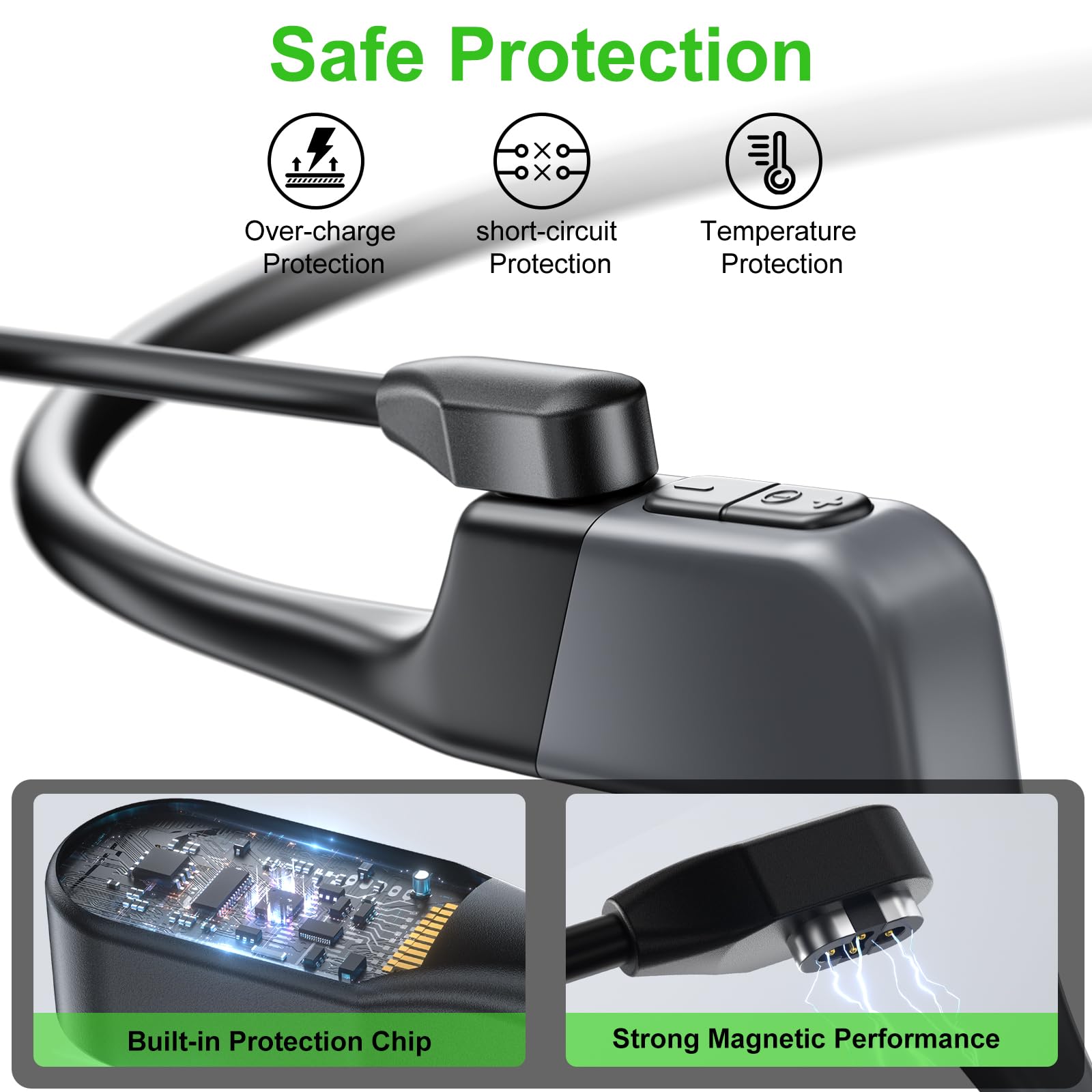 Charging Cable for SHOKZ OpenSwim Pro S710 USB A Bone Conduction Charger | Open-Ear Headphones Magnetic USB A 4-Pin Charger Cord Cable for Shokz OpenSwim Pro S7102Pack 3.3ft product thumbnail 5