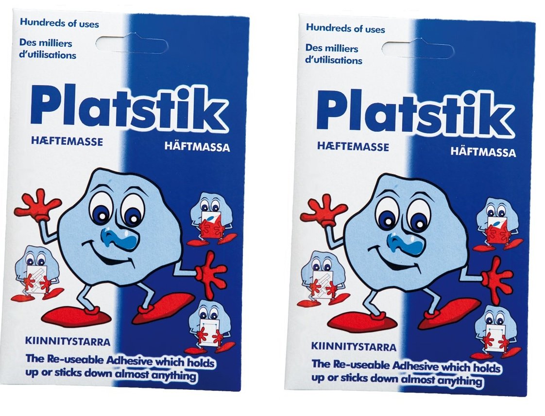 Platstik Re-usable Adhesive Tac - Minimal Residue - Strong Hold - Twin Pack