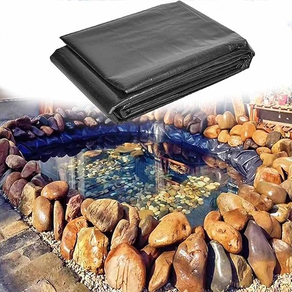 Image Large Pond Liner Membrane Flexible Pre-Cut Black Pond Liners Skins for Koi Ponds, Streams Fountains and Water Gardens (Size : 6x15m)