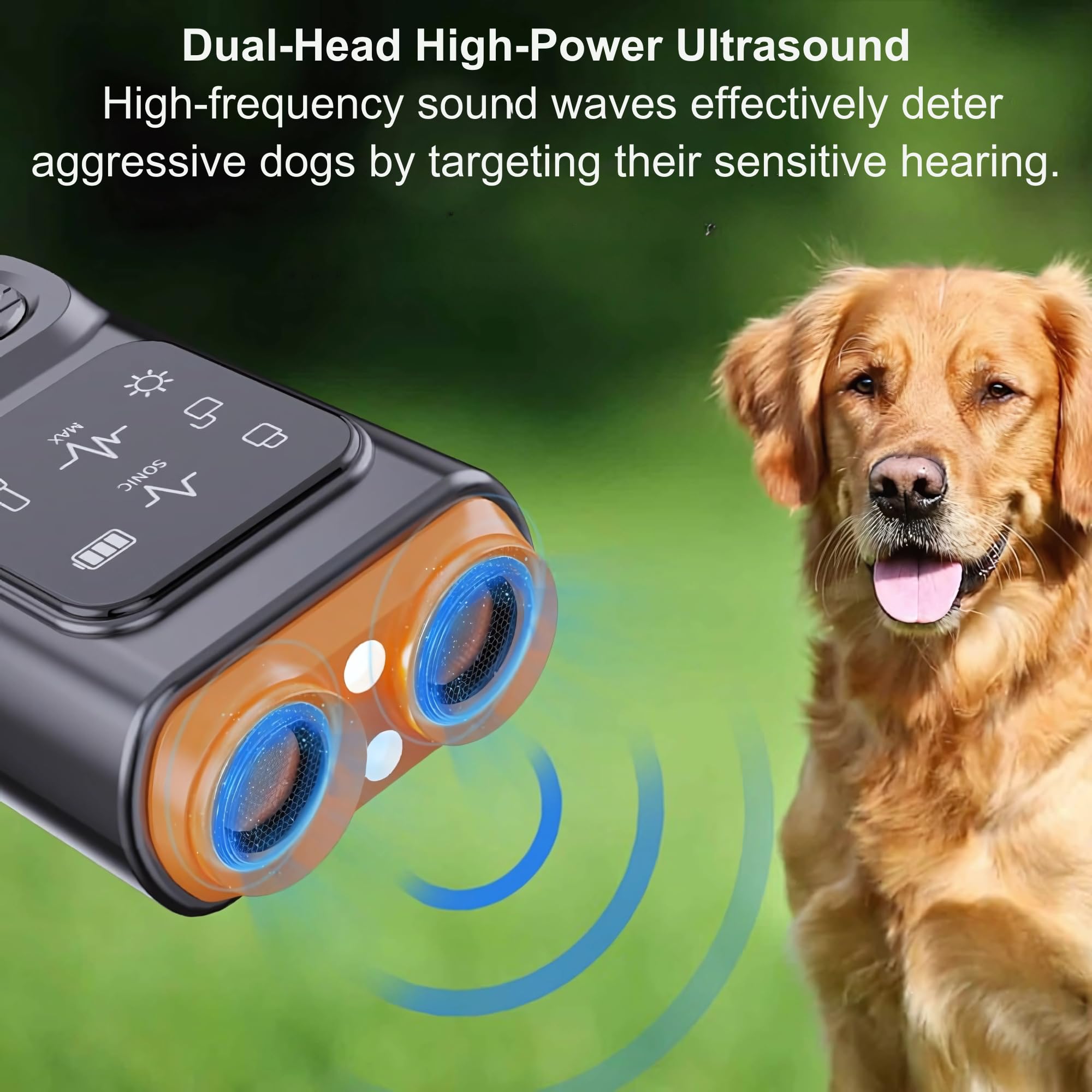 Fortschrittliche Ultraschall-Hunde-Bellschreck mit dualen Schallfrequenzen & LED-Taschenlampe - Sicheres & effektives Hand-Trainingsgerät für Haustiere & Outdoor