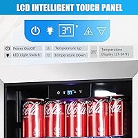 Vista 3 de Beverage Refrigerator Cooler, 120 Can Mini Fridge with Reversible Glass Door for Soda Beer, 3 Cu.Ft Drink Fridge with Digital Temperature Control &