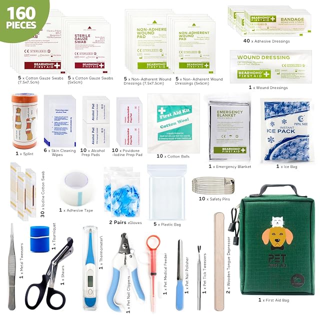 Foto 2 de 8 de Molle Bolsa de armazenamento médico portátil kit de primeiros socorros para animais de estimação