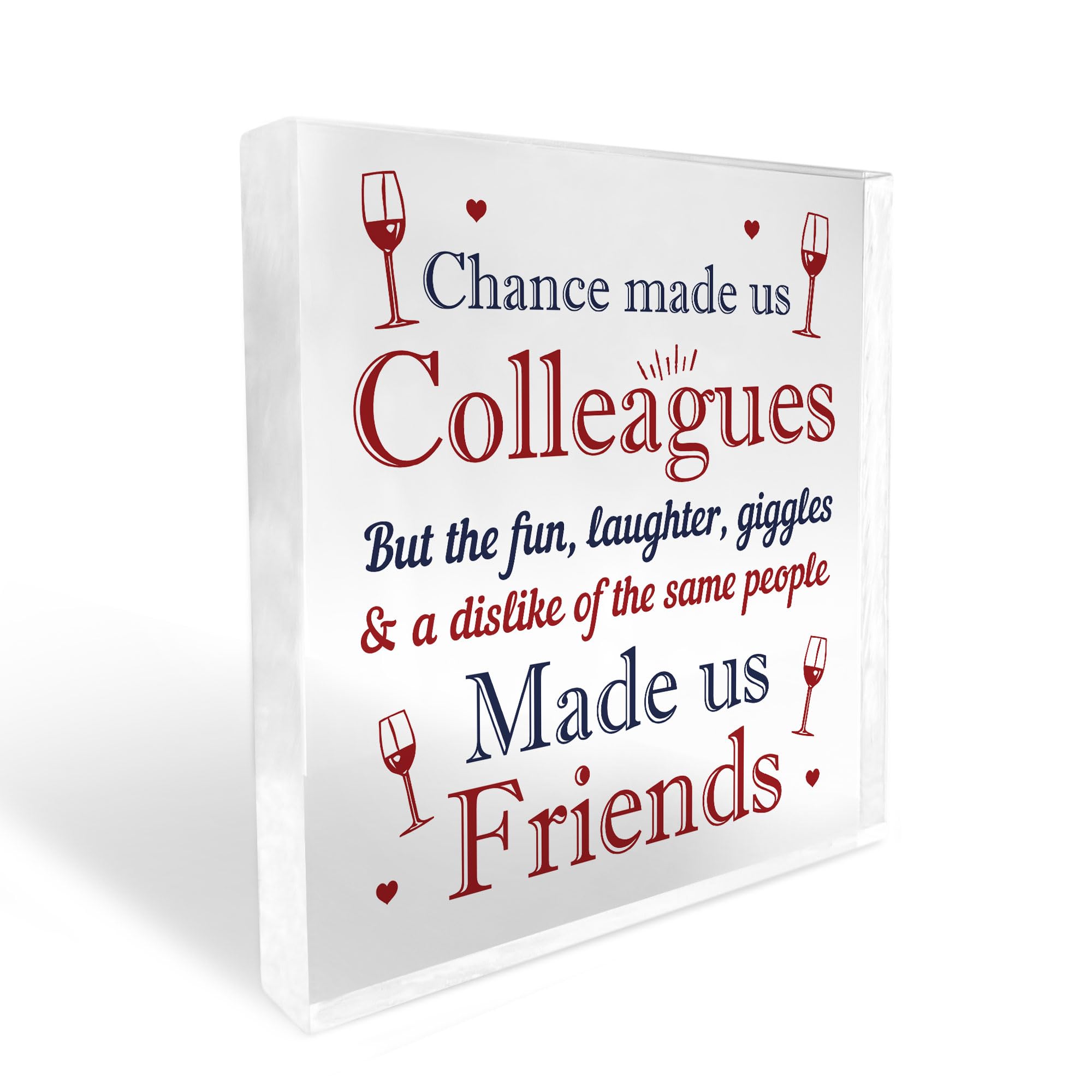 Red Ocean Chance Made Us Colleagues Gift Acrylic Block Leaving Job Gift For Friend Birthday Christmas Thank You Gift