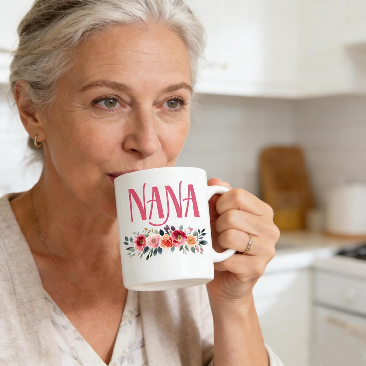 Nana Coffee Mug - Best Nana Ever Gifts for Women, 11oz Retro Ceramic Cup, Mothers Day Birthday Gifts from Grandkids image 2