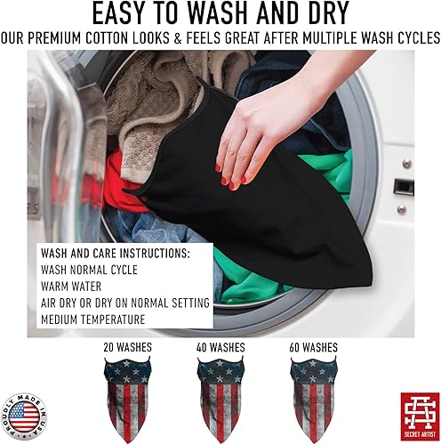 Miniatura 5 de Secret Artist Mascarilla facial con orejeras, bandana Bandana, mascarillas lavables. Máscara facial, bandana con orejeras. Mascarilla facial,