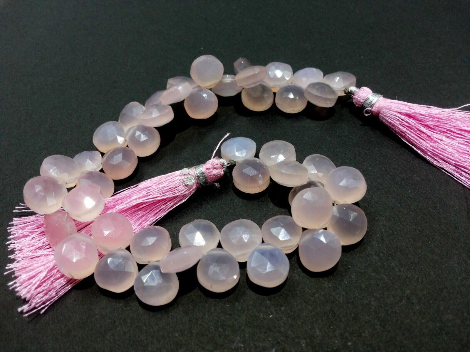 Perles en quartz rose de 6mm sur fil de 17,8cm pour fabrication de bijoux