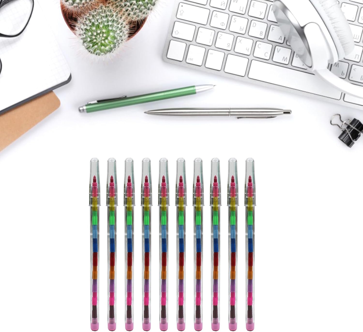 10 / 24Pcs Stacking, Building Blocks Graffiti Pens, Building Blocks Crayon for Oil Painting Drawing Smooth Coloring