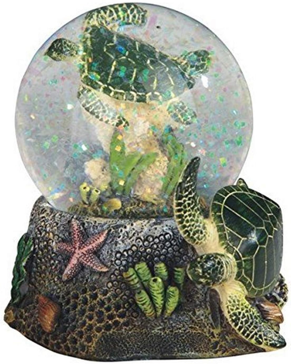 StealStreet 3.75 Inch Marine Life Snow Globe with Sea Turtle Statue Figurine Collectible, 3.75″, Green