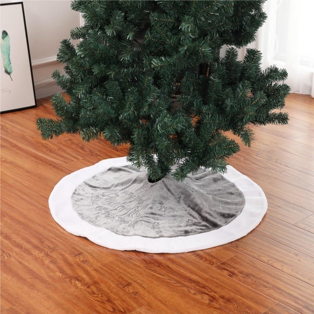 Tree Skirt Christmas Christmas Tree Skirt Christmas Embroidered Tree Skirt Short Plush Christmas Tree Decoration Cushion Scene Christmas Tree Skirts