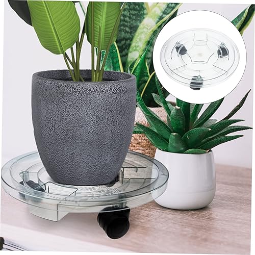 Miniatura 6 de Homoyoyo Soporte de plástico para plantas con ruedas, soporte rodante para plantas con ruedas, maceta de bonsái resistente, maceta redonda, plantas