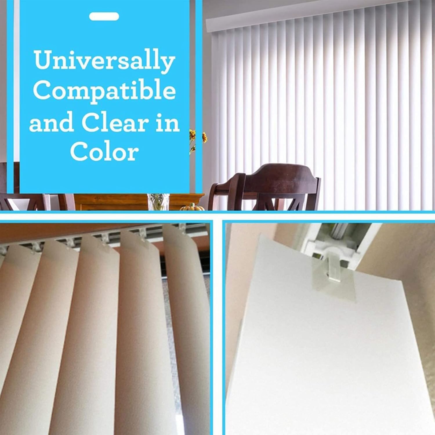 20 Pcs Transparent Vertical Curtain Repair Mini Clear Blinds Repair Sticker Tape with Pre-Cut Holes Vertical Curtain Repair Blinds and Shades