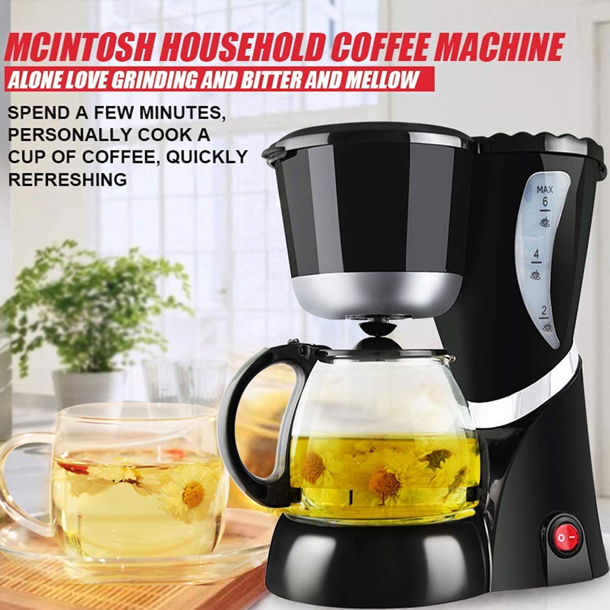 CUNTO Macchina da caffè portatile TEmkin, macchina da caffè con filtro completamente automatica, filtro antisecco, permanente e sistema antigoccia per preparare caffè moka e cappuccino