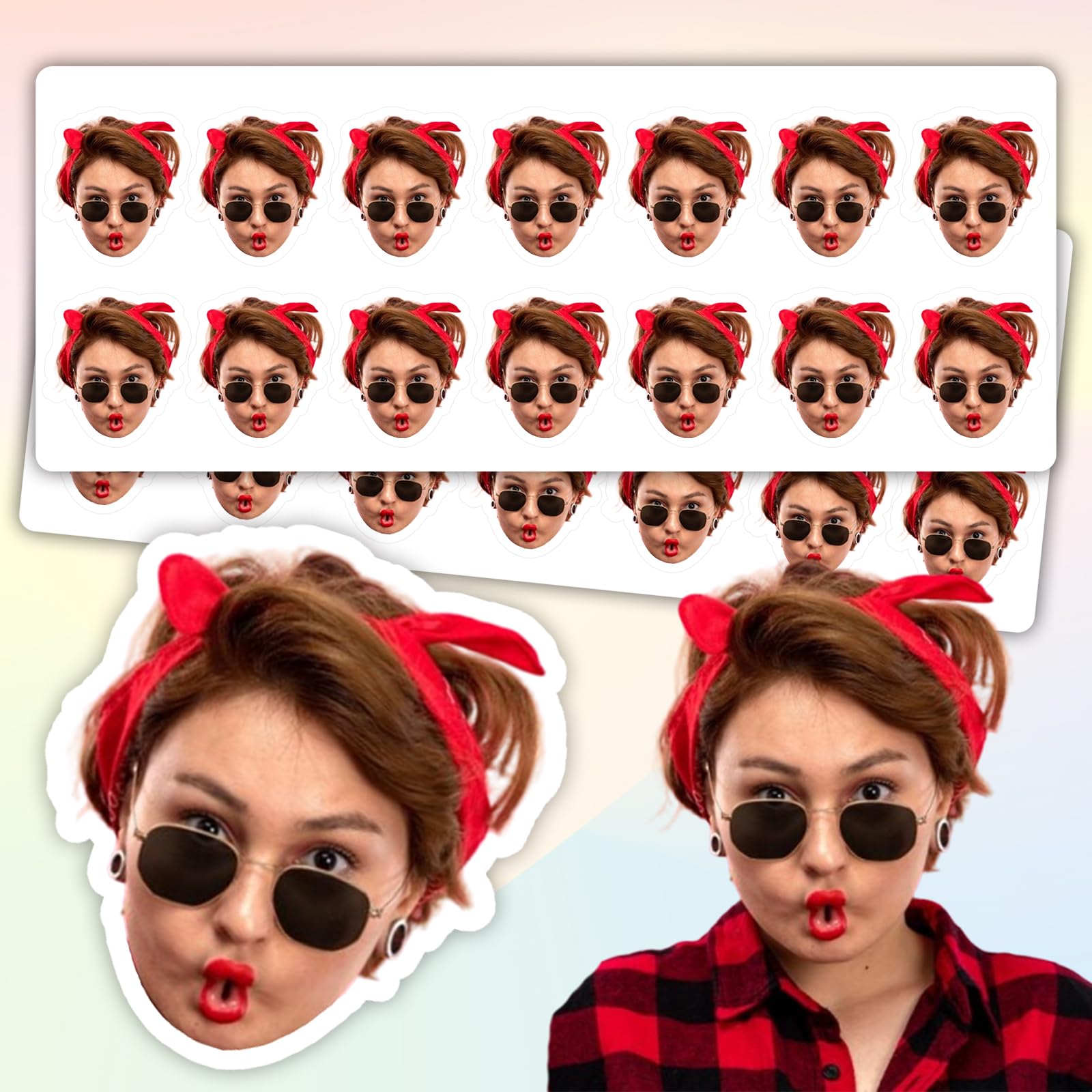 50 Pack Personalized Custom Stickers Labels with Photo Face Text Name Customized Make Your Own Decals for Business Logo Wedding Favors Baby Shower