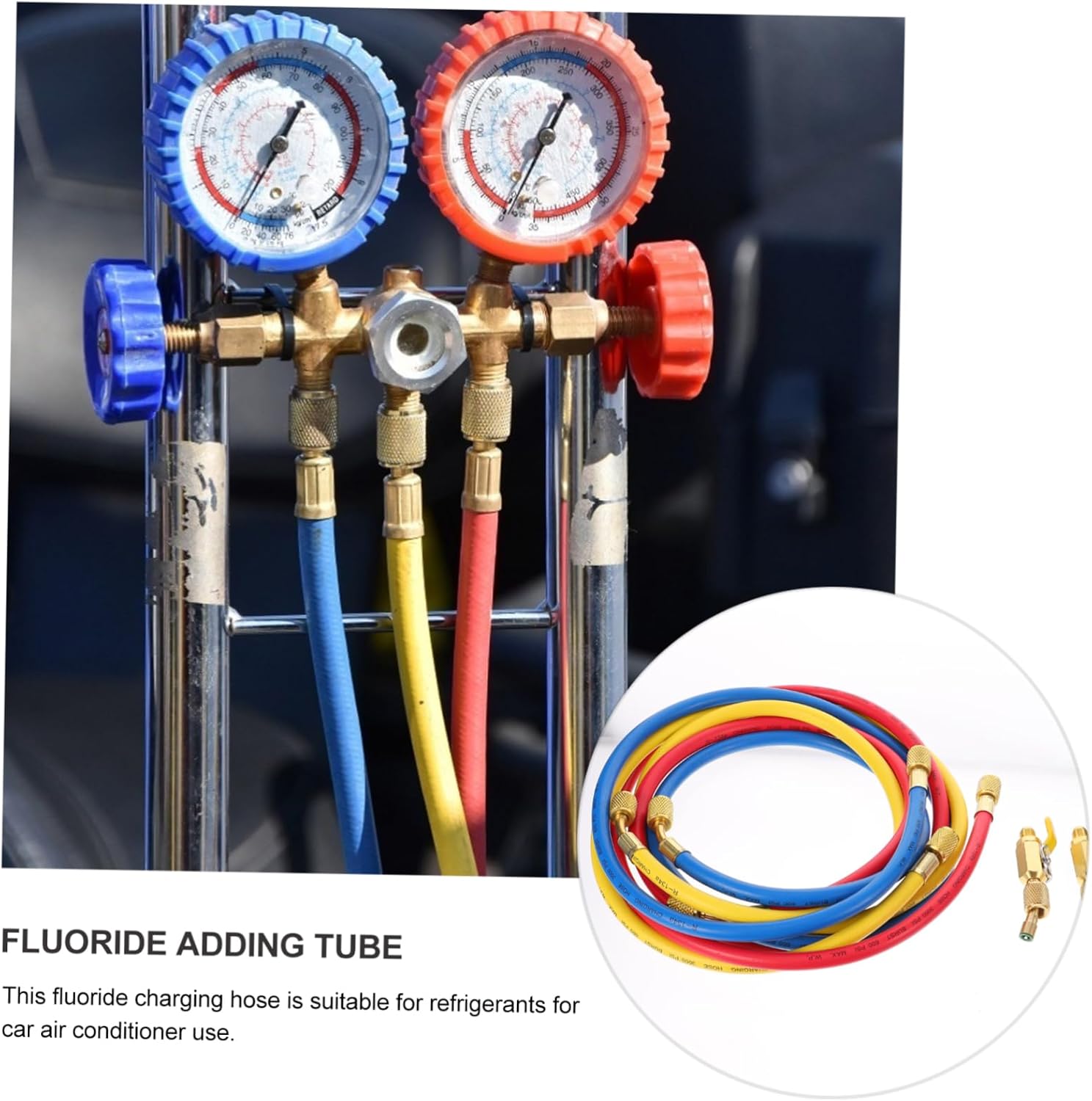 Zerodeko 3Pcs Adding Tube with Ball Valves High Pressure Hvac Charging Hoses for Auto Systems Compatible with Car and Domestic Refrigeration