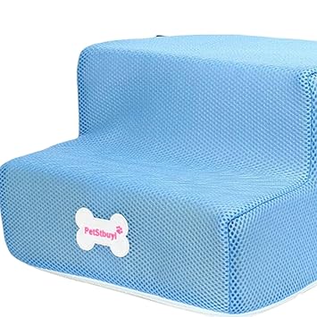 CALANDIS Pet Stair Steps Foldable Washable Dog Pet Steps for Car Boot Injured Pets Blue