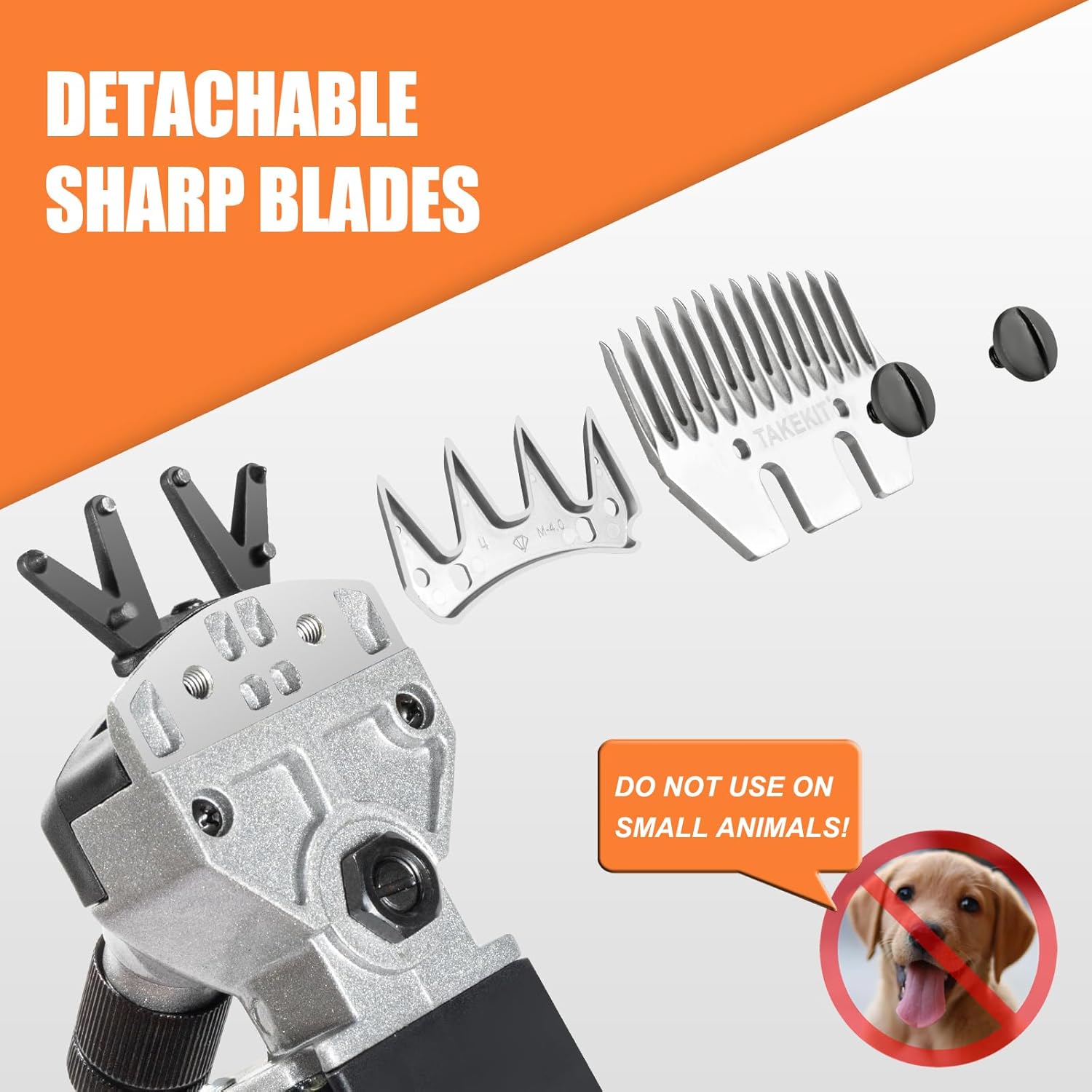 TAKEKIT Sheep Shears, 500W Professional Heavy Duty Sheep Clippers for Grooming, 6 Speeds Electric Animal Shearing Clippers for Alpacas Llamas Lambs and Large Dogs with Think Hair