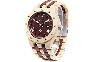 Handmade Date Display Wood Grain Watch