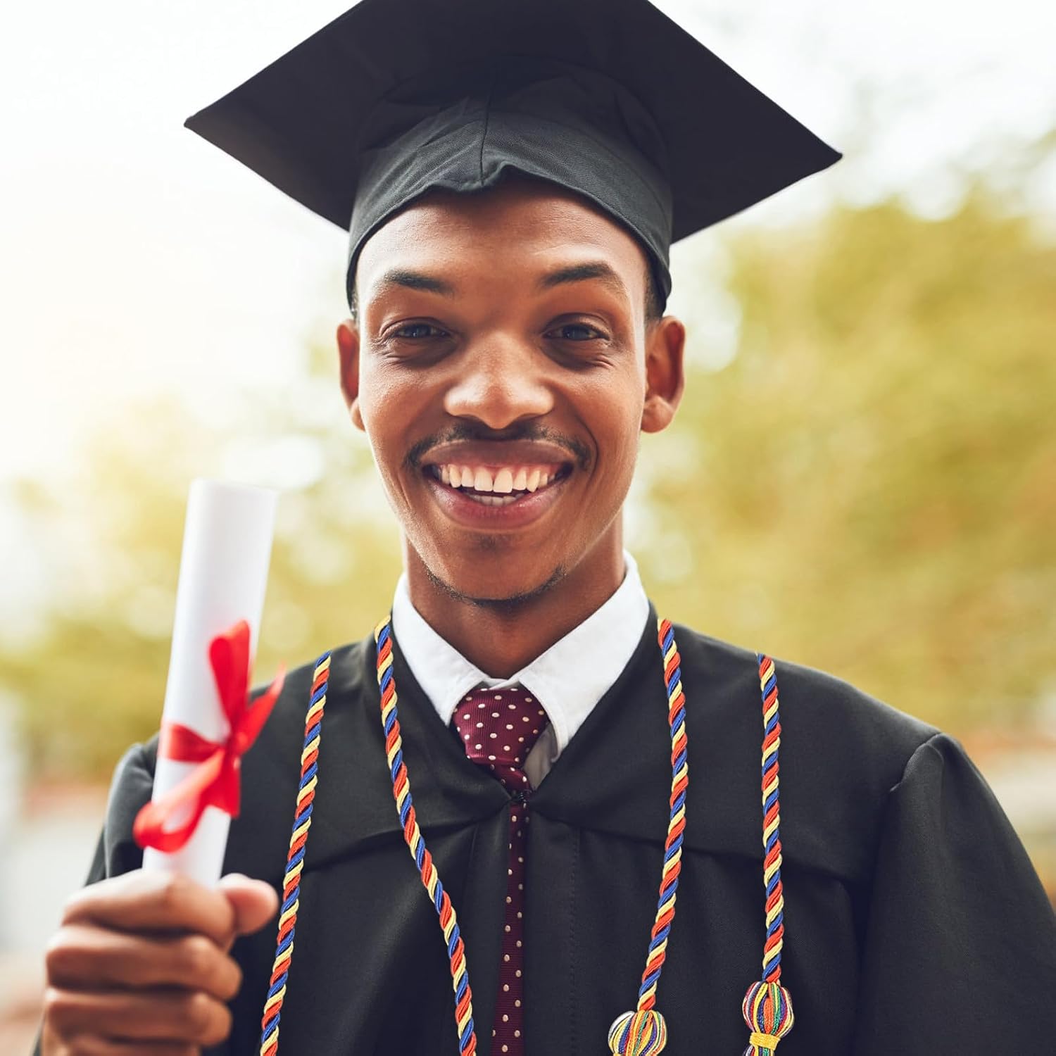 2pcs Graduation Hat Tassels Polyester Doctor Bachelor Cap Pendants for Graduate Ceremony Accessories with Hanging Cord