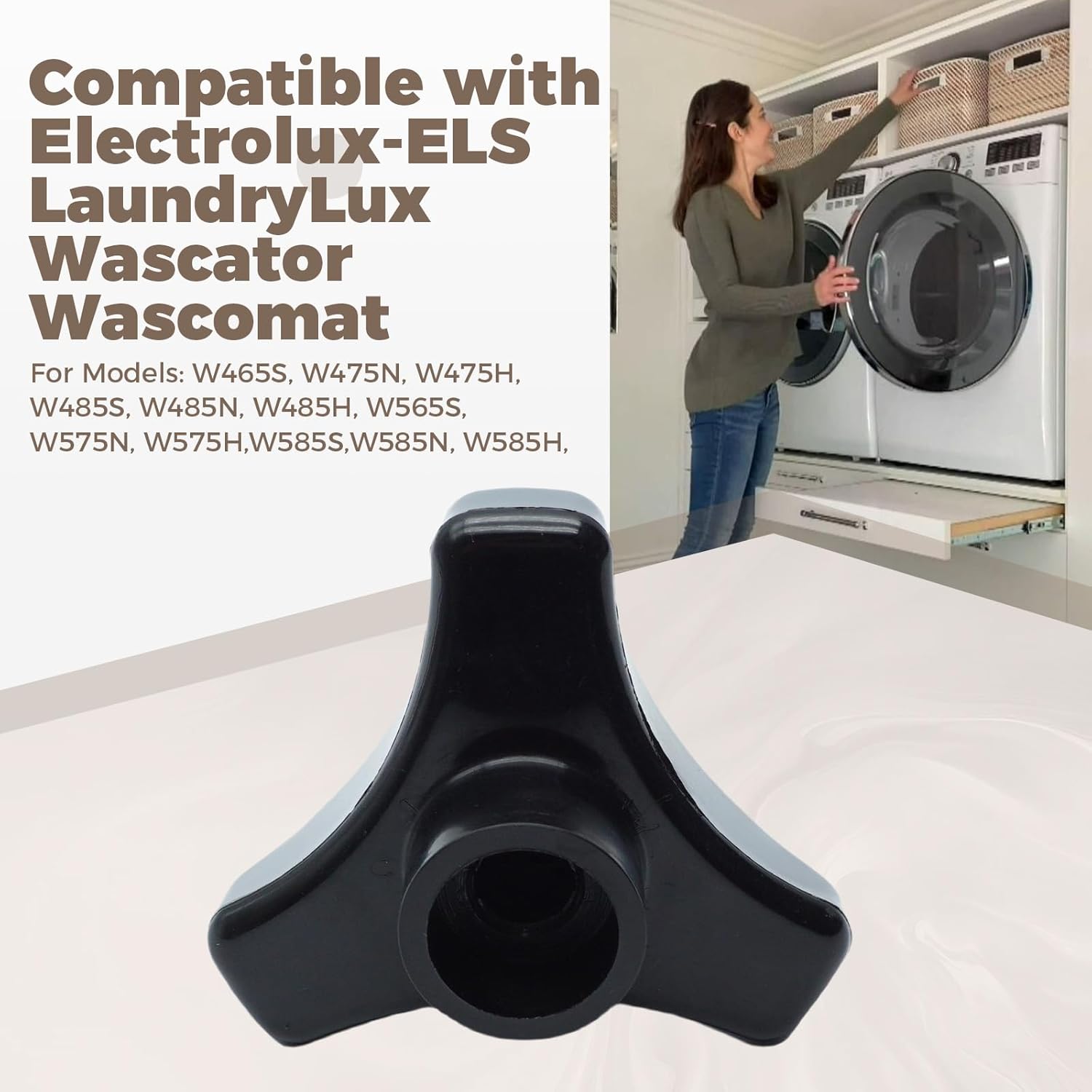 Door Knob Gray Handle Replaces 472992002 for Electrolux LaundryLux Wascator Wascomat Washer