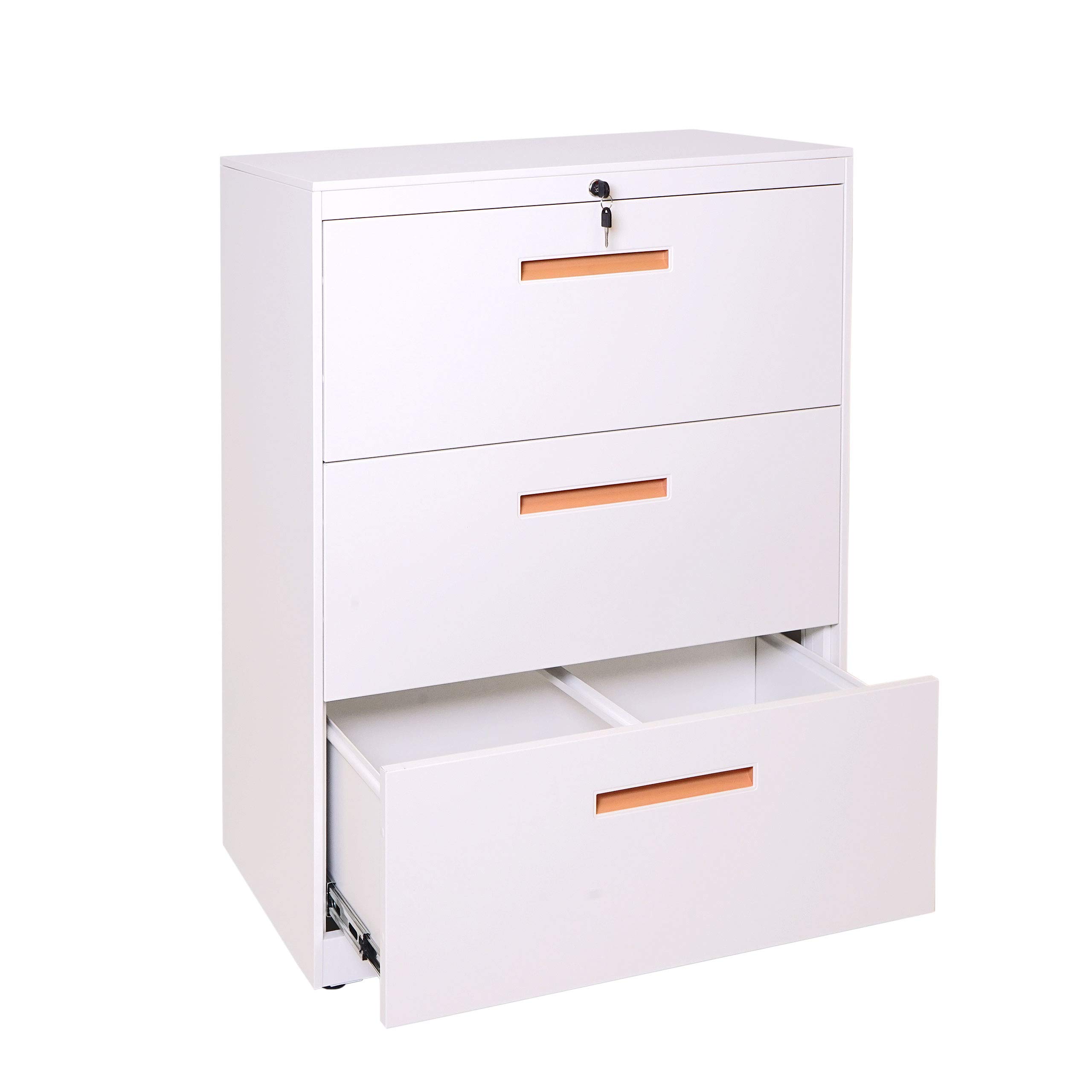 Mendler Hängeregisterschrank HWC-A10AM - 103x76x46cm weiß | Aktenschrank, Büroschrank, Stahlschrank, A4, abschließbar