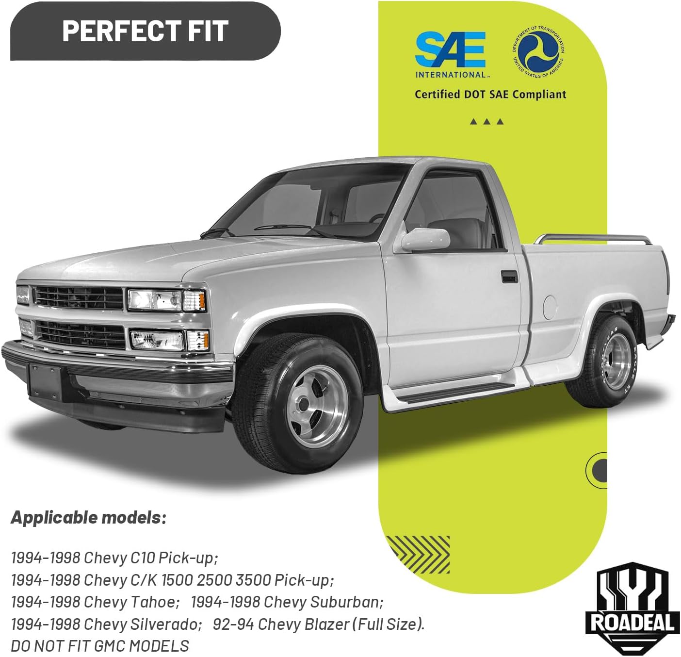 Headlights W/Bulbs for 1994-1998 Chevy C10 Pickup C/K 1500 2500 3500 Chevy Silverado Tahoe Suburban, 1992-1994 Blazer Driver & Passenger Side