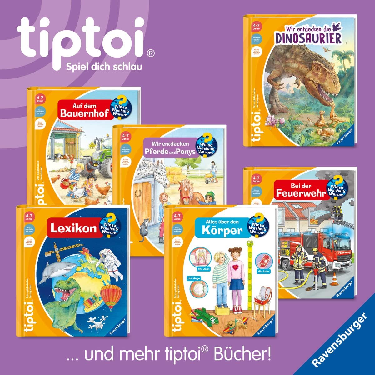 Ravensburger tiptoi Set: Dlaczego? Dlaczego? | Odkryj zoo (książka dla dzieci) + 00110 tiptoi Der Stift, zabawka edukacyjna dla dzieci