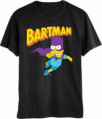 The Simpsons Bartman Graphic Adult T-Shirt Medium, Black