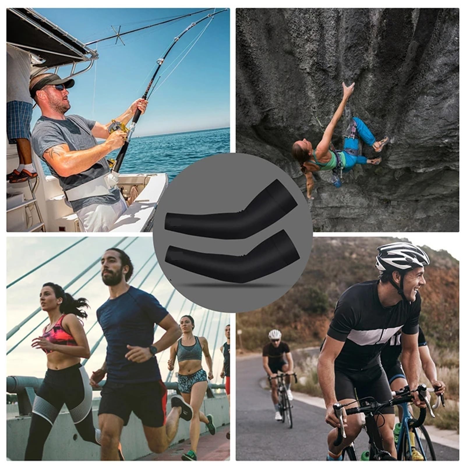 Mangas De Brazo De Seda De Hielo, Protectores Elásticos Transpirables Refrescantes for Ciclismo, Pesca, Correr, Deportes Al Aire Libre