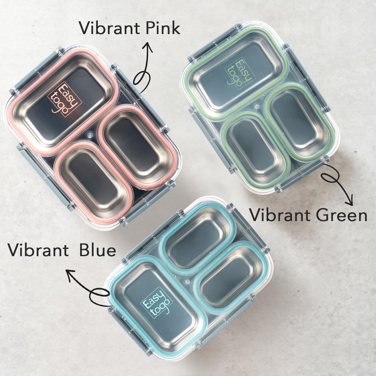 Large Stainless Steel Bento Box for Adults – 3 Compartment, 40oz Meal Prep Lunch Box with Lid, Reusable Snack Container for Men & Women, Dishwasher Safe, Blue - Image 4