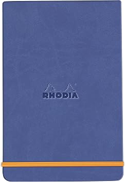 RHODIA Rhodiarama 194360C Rigid Webnotepad Notebook A6 Ruled 192 Detachable Pages Clairefontaine Ivory Paper 90 g/m Bookmark, Elastic Closure Imitation Leather Cover