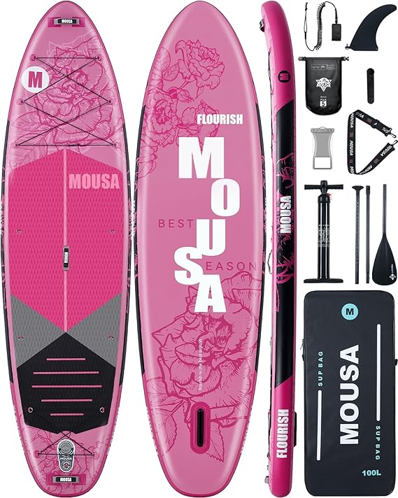 MOUSA 10’8 * 35 Extra Wide Inflatable Stand Up Paddle Board, Stable