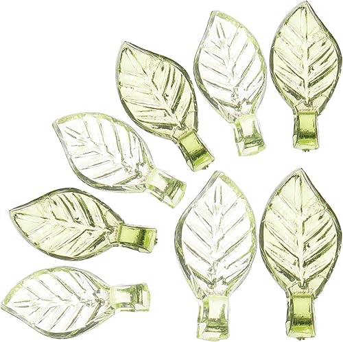 Miniatura 2 de SEWACC 100 dijes acrílicos de hojas verdes transparentes para manualidades, pulseras, collares, aretes, manualidades, fabricación de joyas,