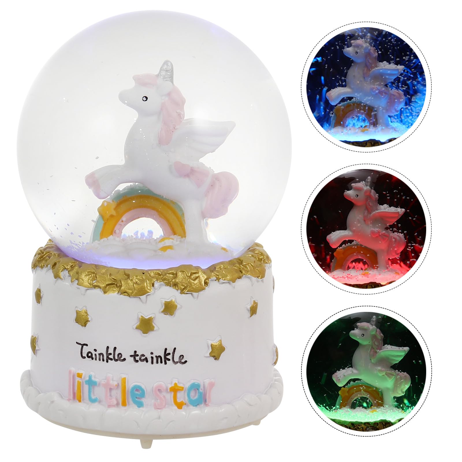 Cabilock Music Box Crystal Ball in Resina e Vetro per Decorazione | Uso in Studio e Casa, Luce Notturna, 3 Batterie Aa Non Incluse, Finitura Elegante e Lavorazione Curata