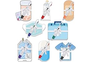 16 Pcs Funny Nurse Sticky Notes Nurse Notepad with Pen Retractable Shuttle...